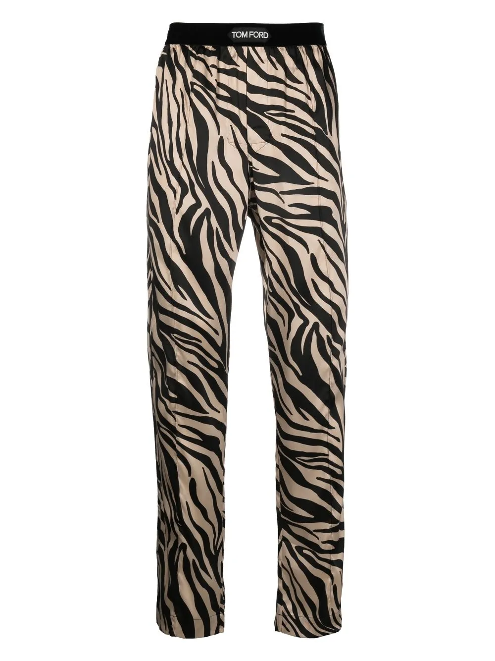 

TOM FORD pantalones de pijama de seda con estampado de cebra - Negro