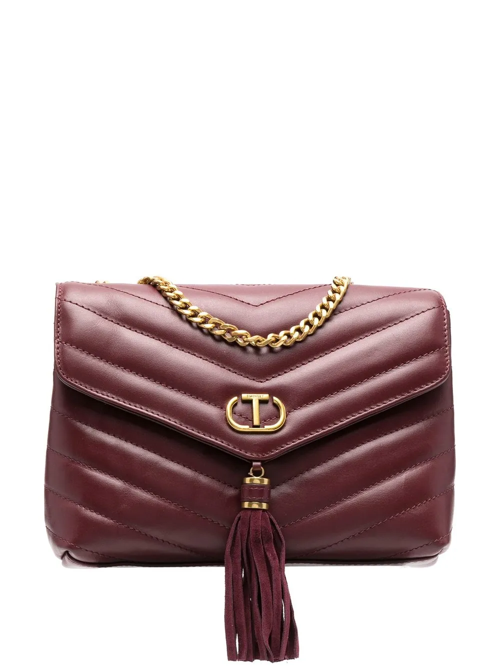 

TWINSET bolsa de hombro con placa del logo - Morado