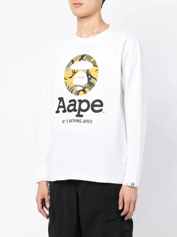 AAPE BY *A BATHING APE® logo-print long-sleeve T-shirt - Farfetch