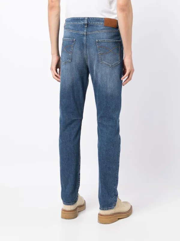 BRUNELLO CUCINELLI ボトム LEISURE FIT 44 Brunello Cucinelli Leisure-fit straight-leg Jeans | Blue
