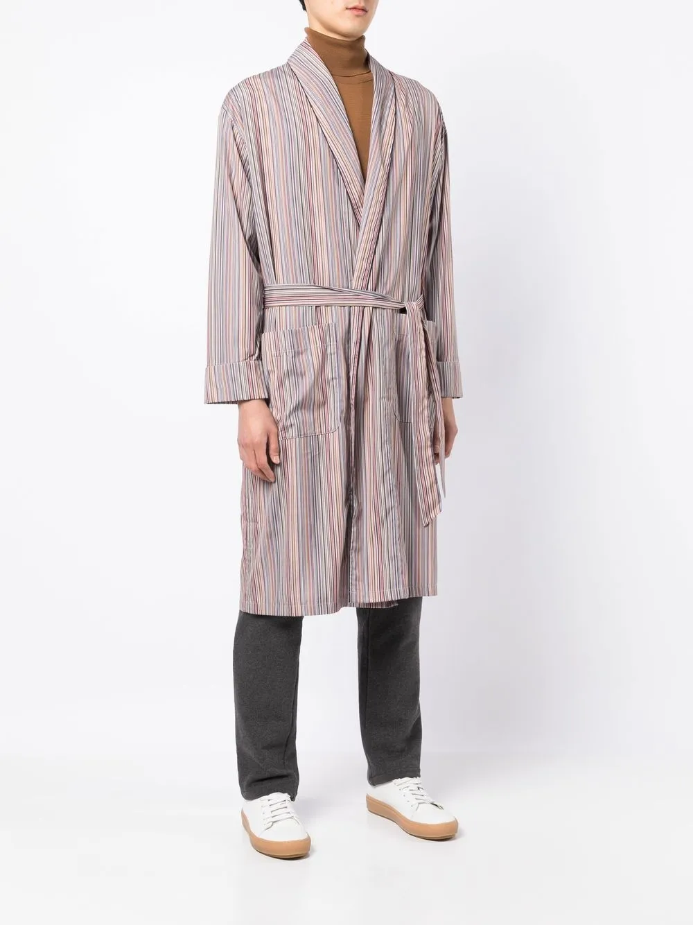  Paul Smith Artist Stripe Tie-waist Jacket - Multicolour 