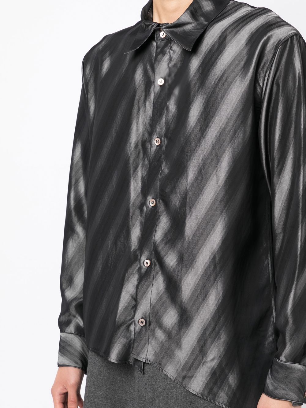 Sulvam Asymmetric diagonal-stripe Shirt - Farfetch