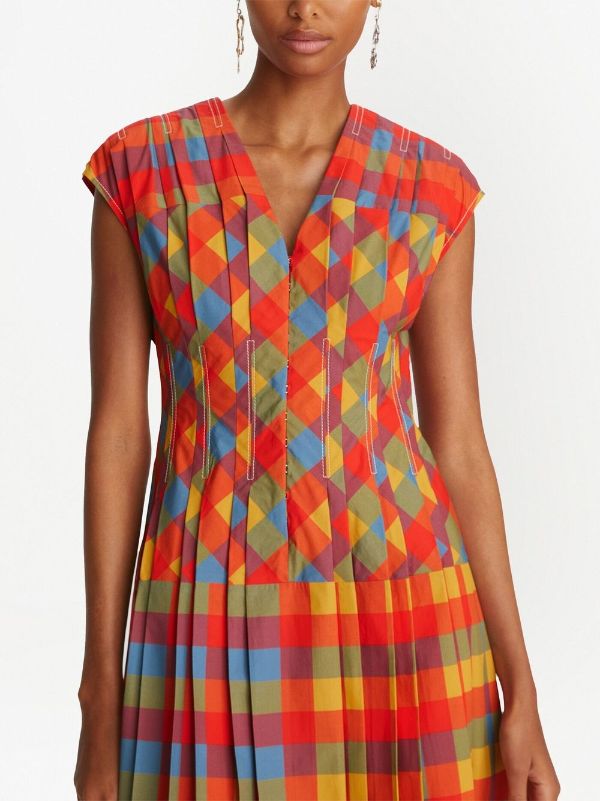 Tory Burch Veronica plaid-check Dress - Farfetch