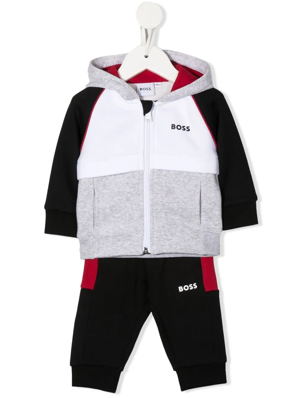 

BOSS Kidswear traje deportivo con diseño color block - Negro