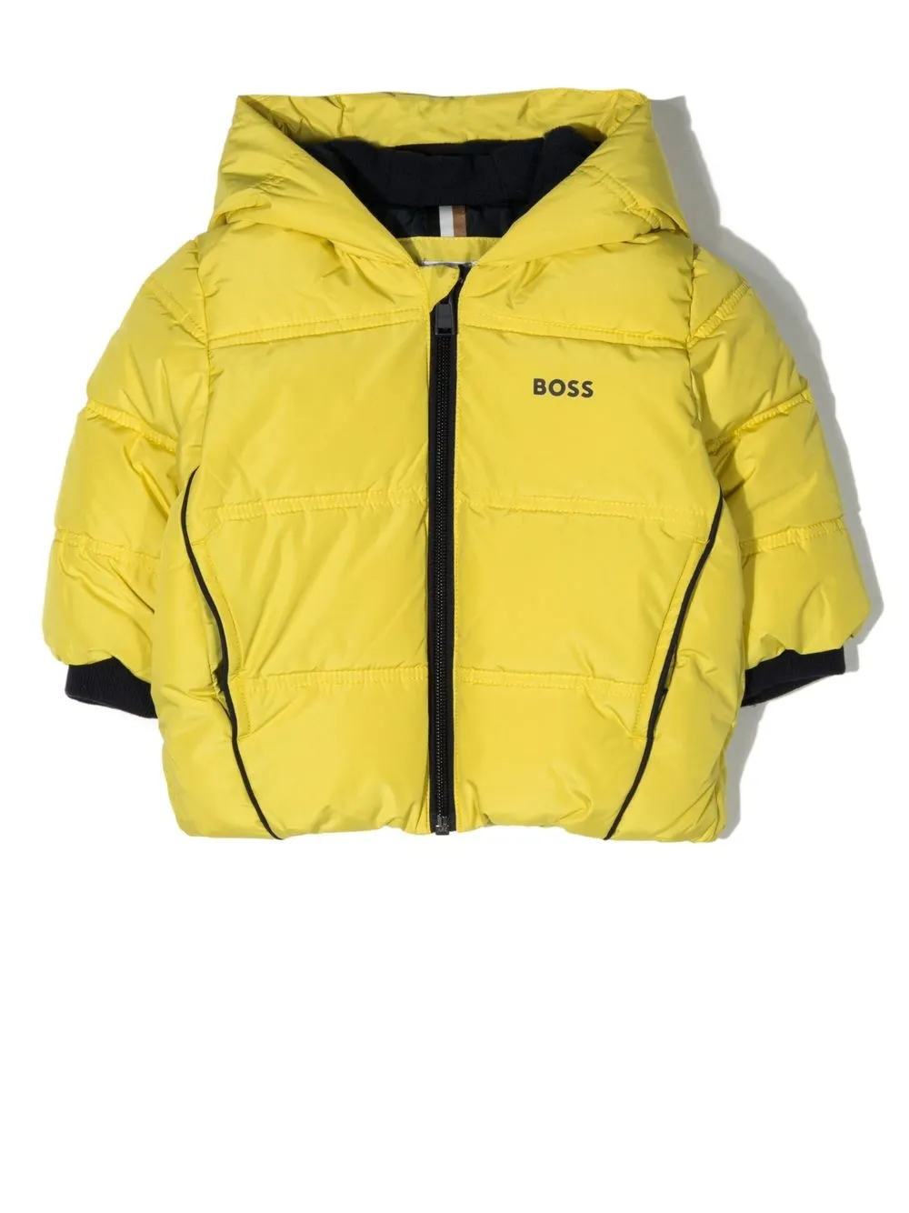 

BOSS Kidswear chamarra capitonada con logo - Amarillo