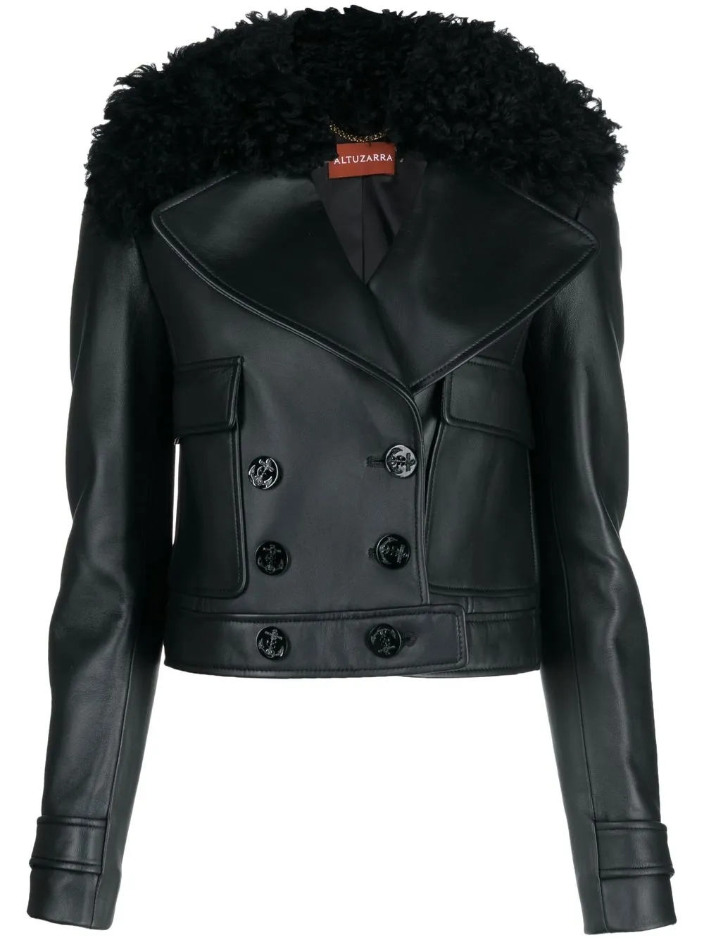 

Altuzarra shearling-trim biker jacket - Black