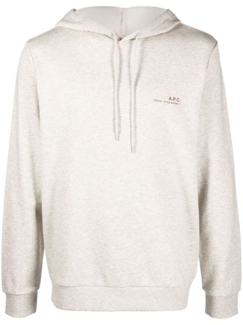 A.P.C. logo-print cotton hoodie Men