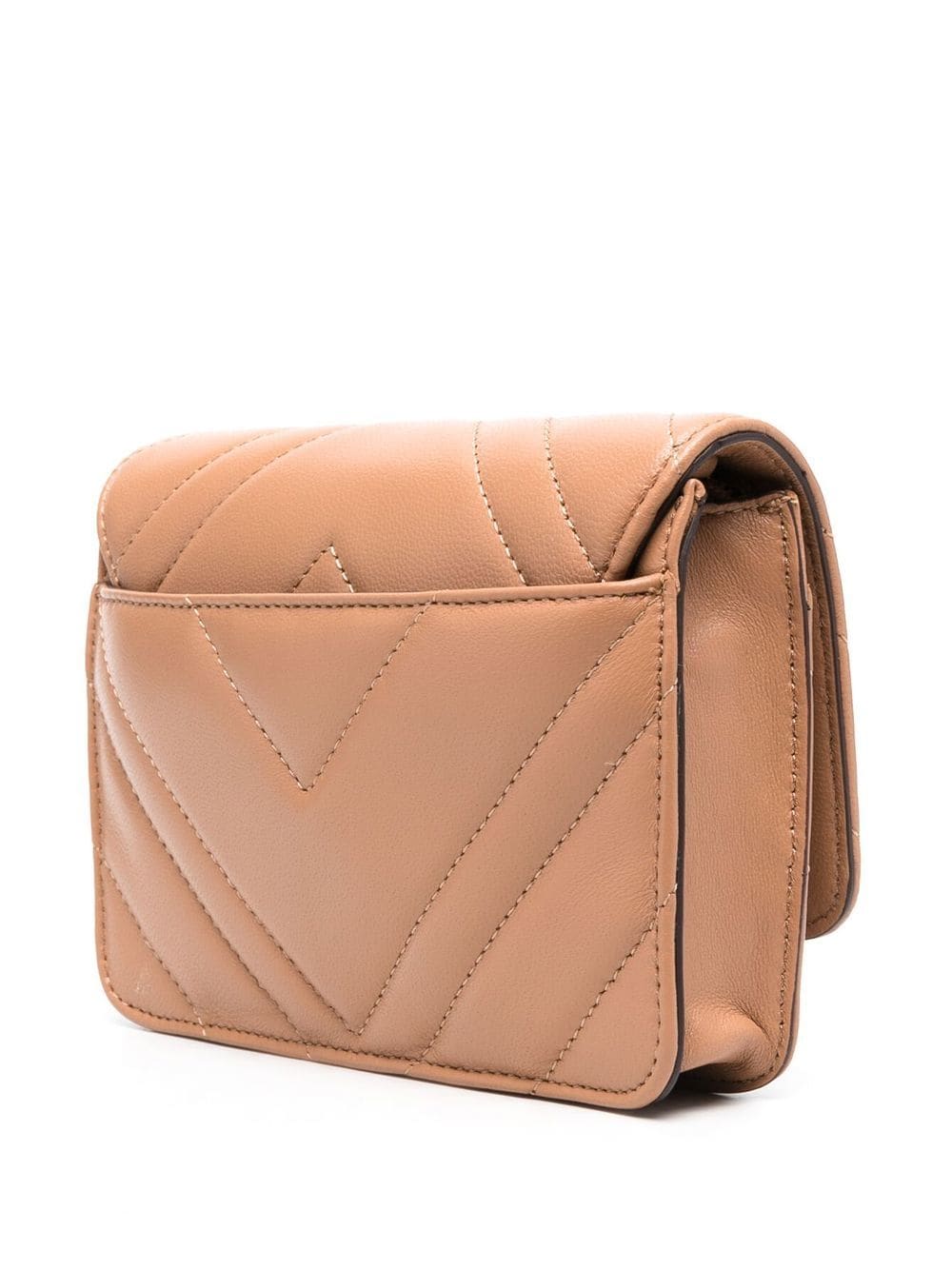 Shop Dkny Quilted Leather Crossbody Bag In Brown