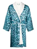 Roberto Cavalli leopard-print robe - Blue