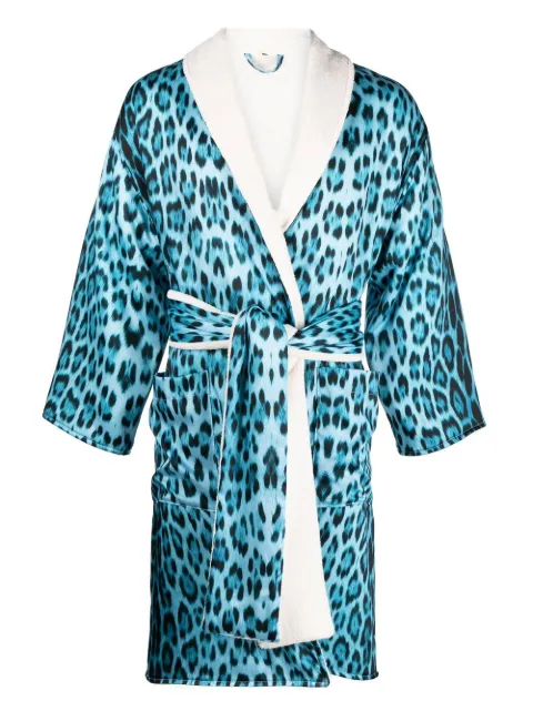 Roberto Cavalli leopard-print robe