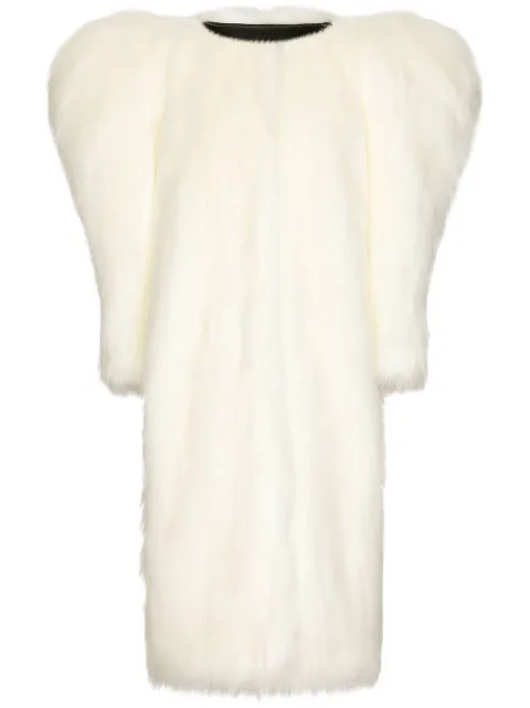 Dolce & Gabbana butterfly-shoulder faux-fur coat
