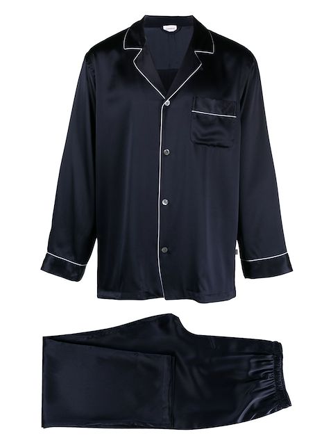 Zimmerli piped-trim silk pyjama set