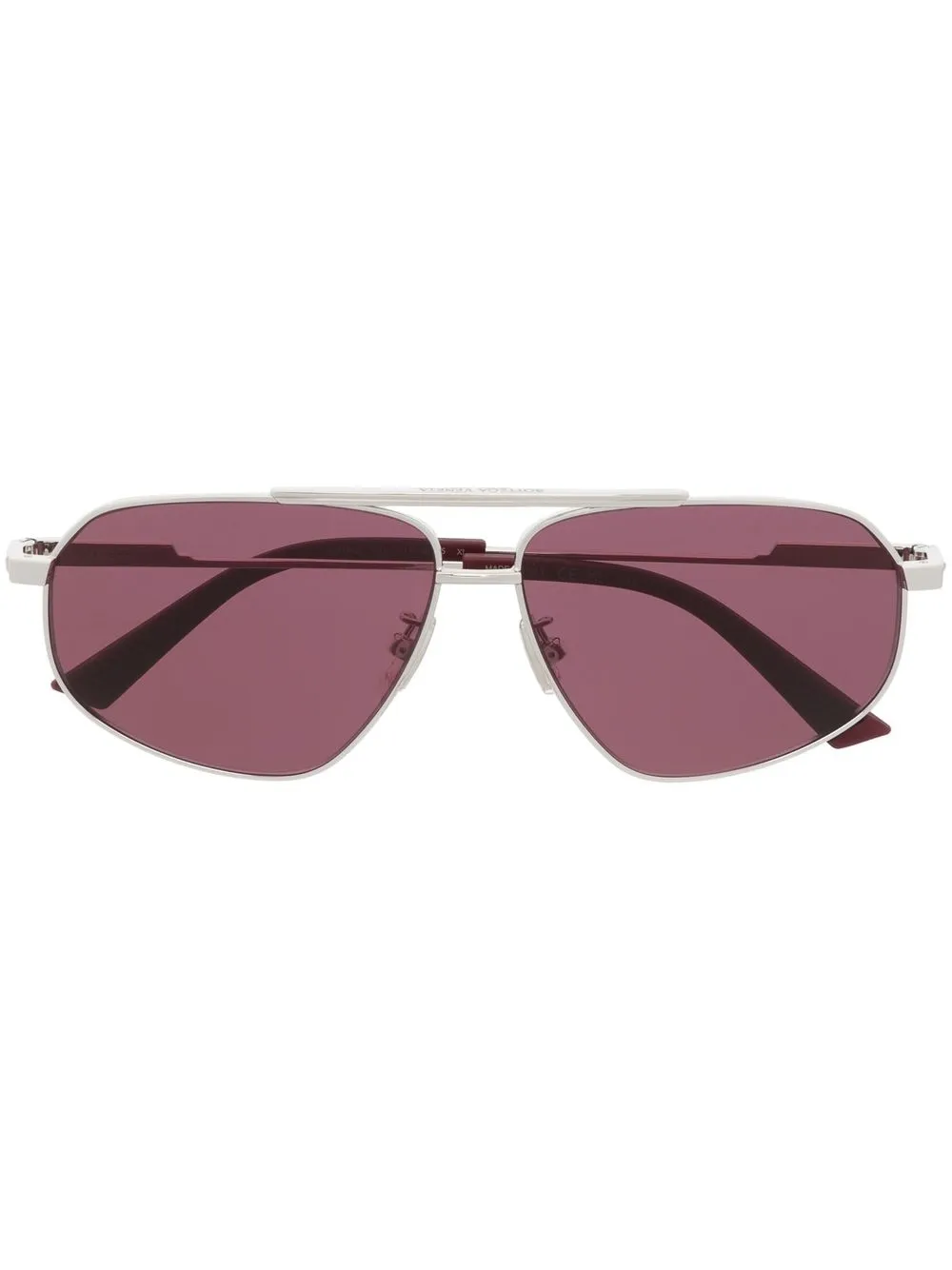 

Bottega Veneta Eyewear lentes de sol con borde y armazón estilo piloto - Plateado