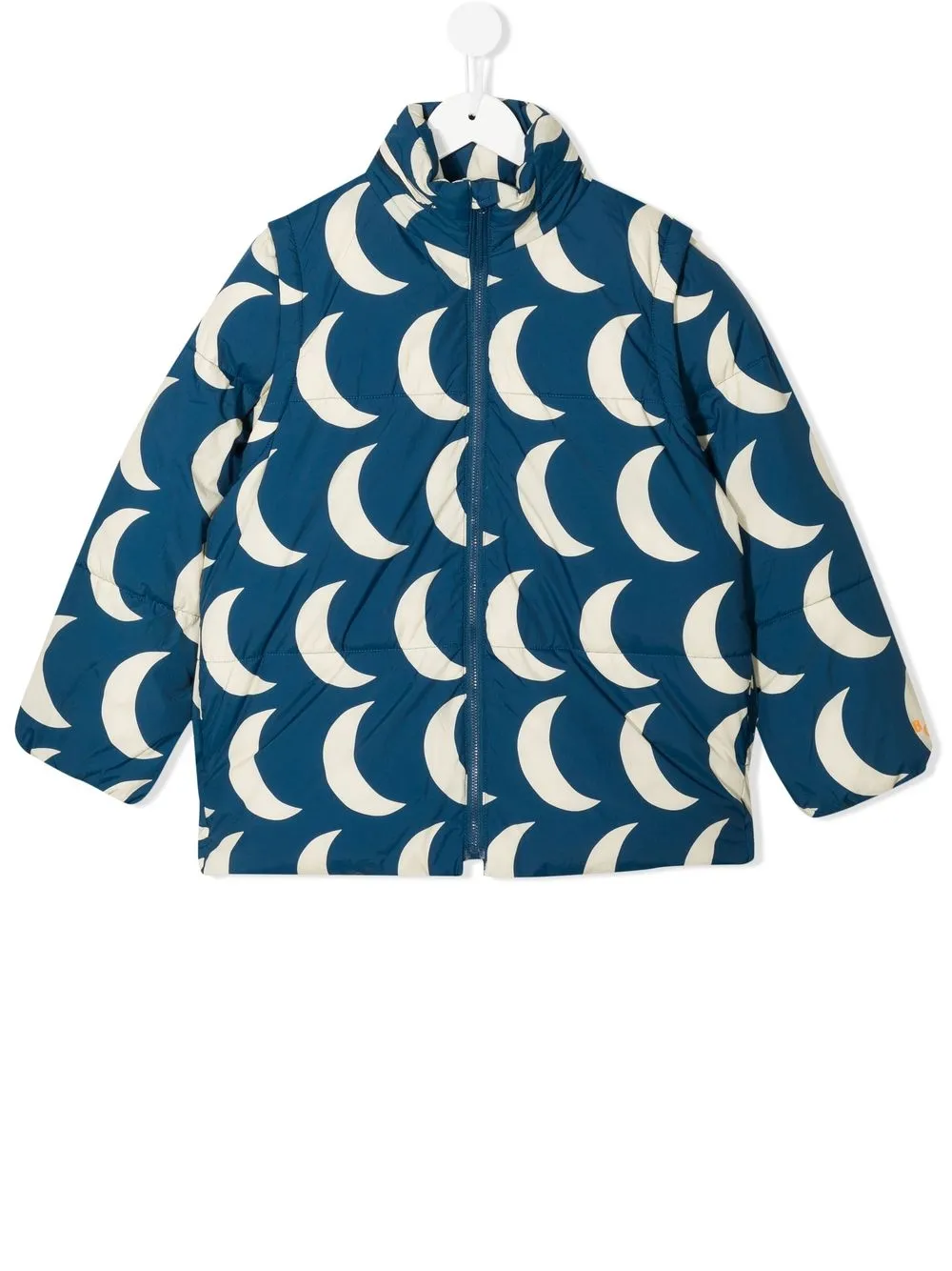 

Bobo Choses detachable-sleeve moon-print padded coat - Blue