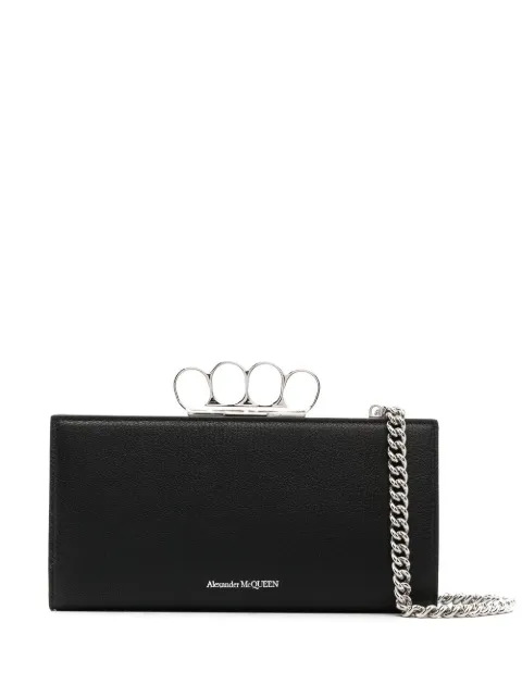 Alexander McQueen four-ring leather clutch bag