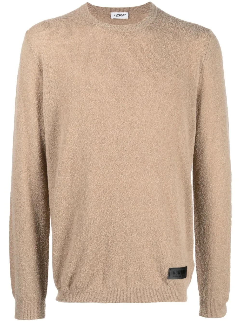 

DONDUP logo-patch knitted wool jumper - Brown