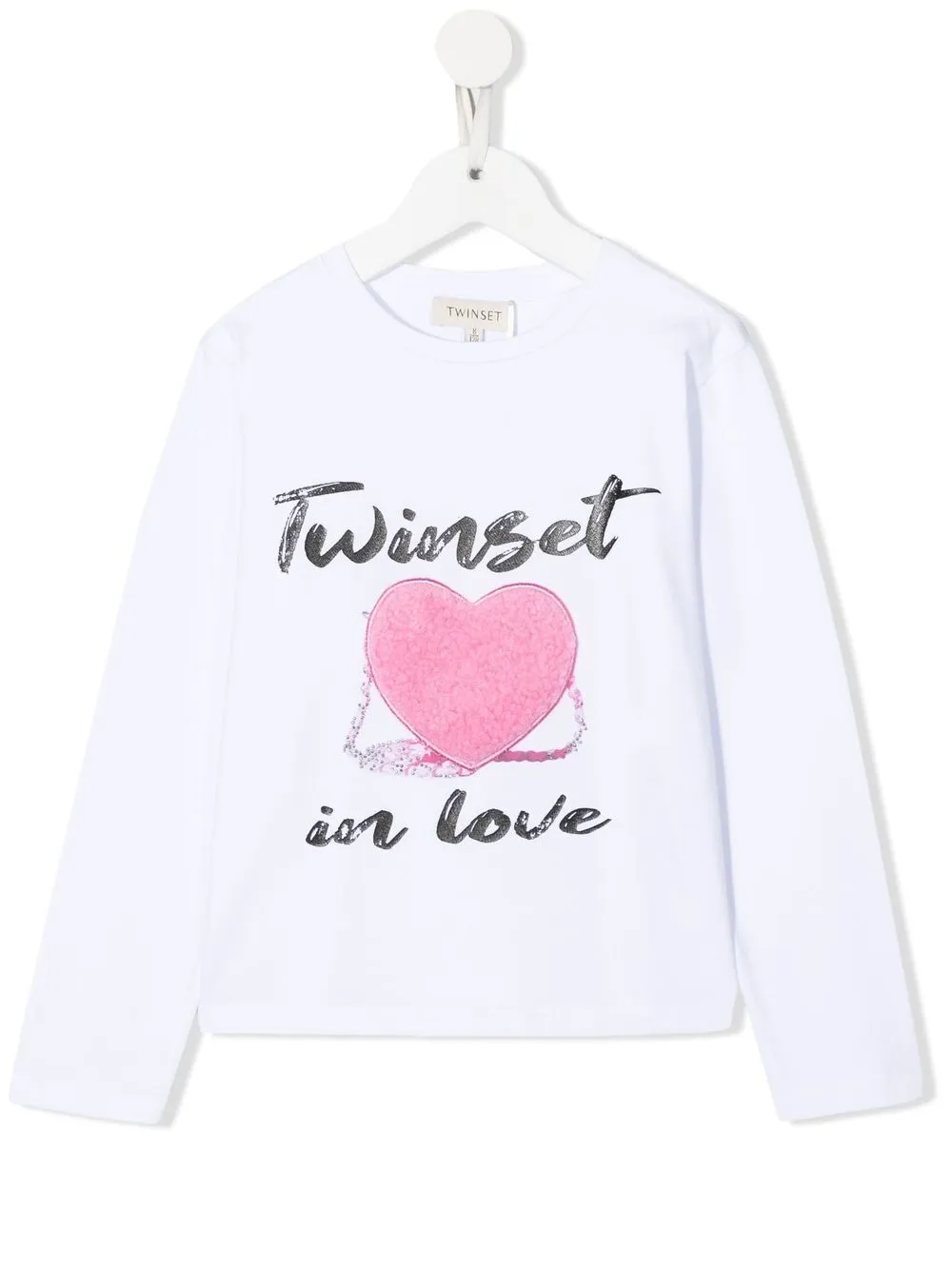 

TWINSET playera manga larga con logo estampado - Blanco