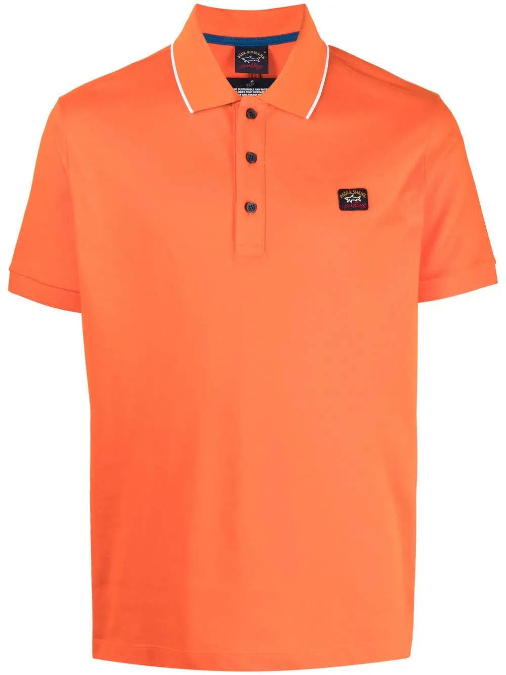 

Paul & Shark playera tipo polo con parche del logo - Naranja