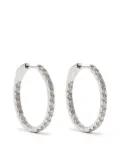 Anonymous recycled 14kt white gold diamond hoop earrings - Silver