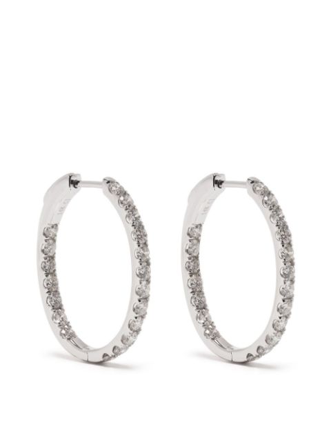 Anonymous recycled 14kt white gold diamond hoop earrings