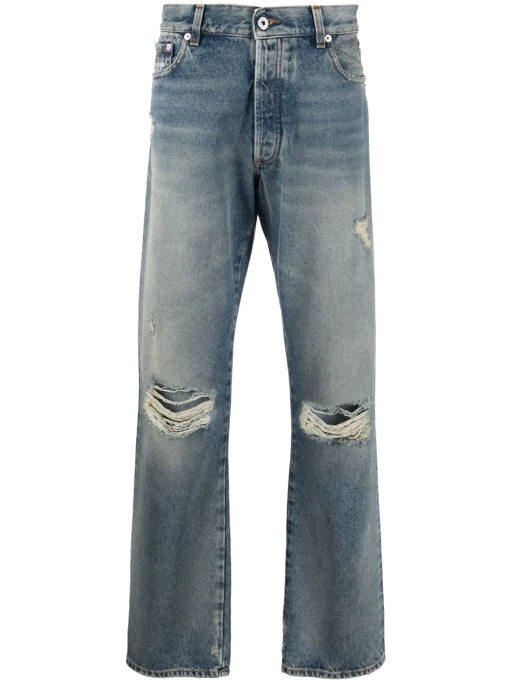 

Heron Preston jeans rectos con detalles rasgados - Azul