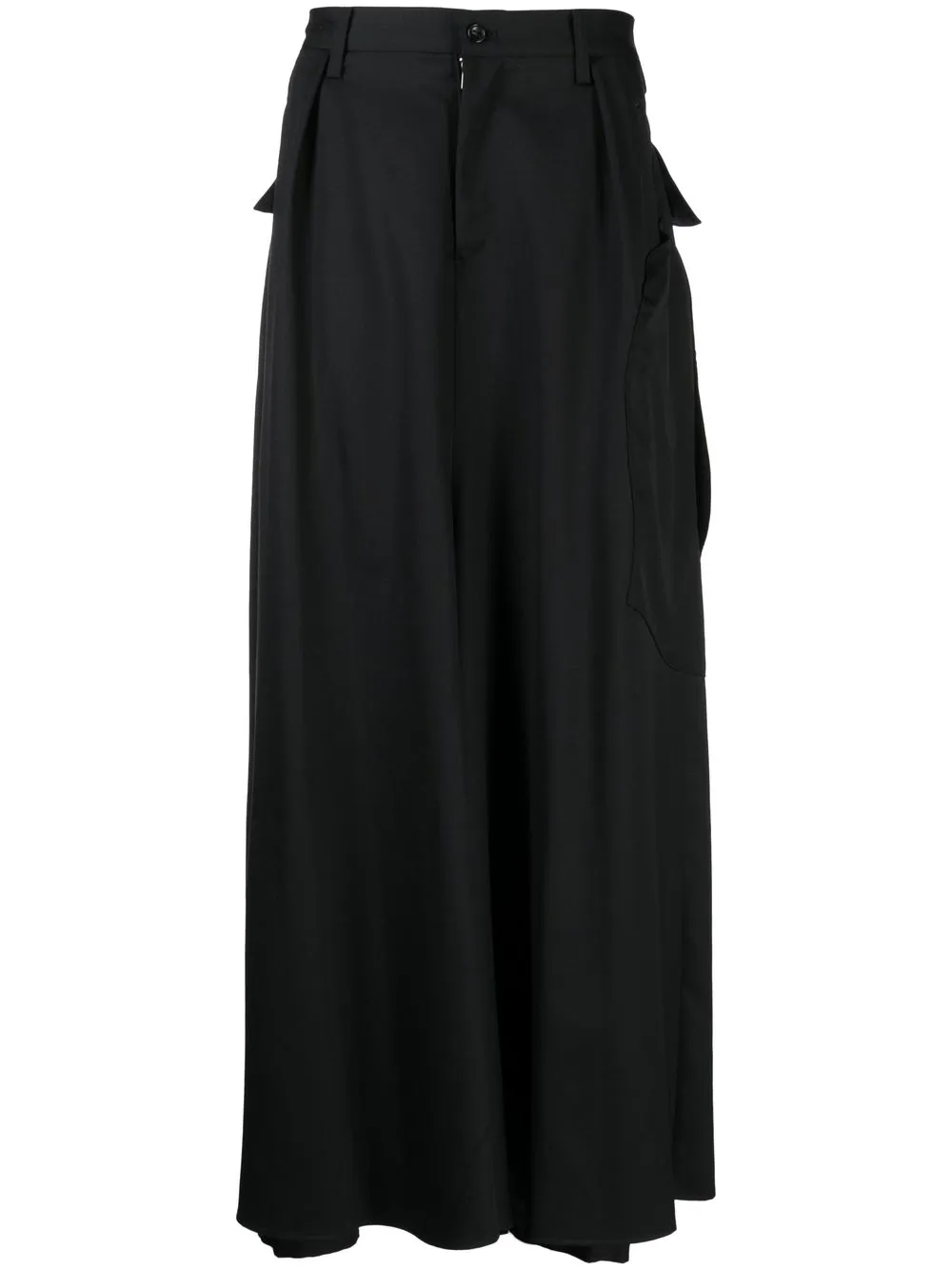 

sulvam wide-leg patch-pocket trousers - Black