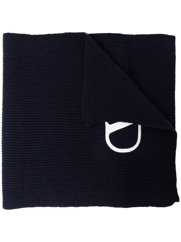 Valentino Garavani VLogo Signature ribbed-knit Scarf Black FARFETCH IN