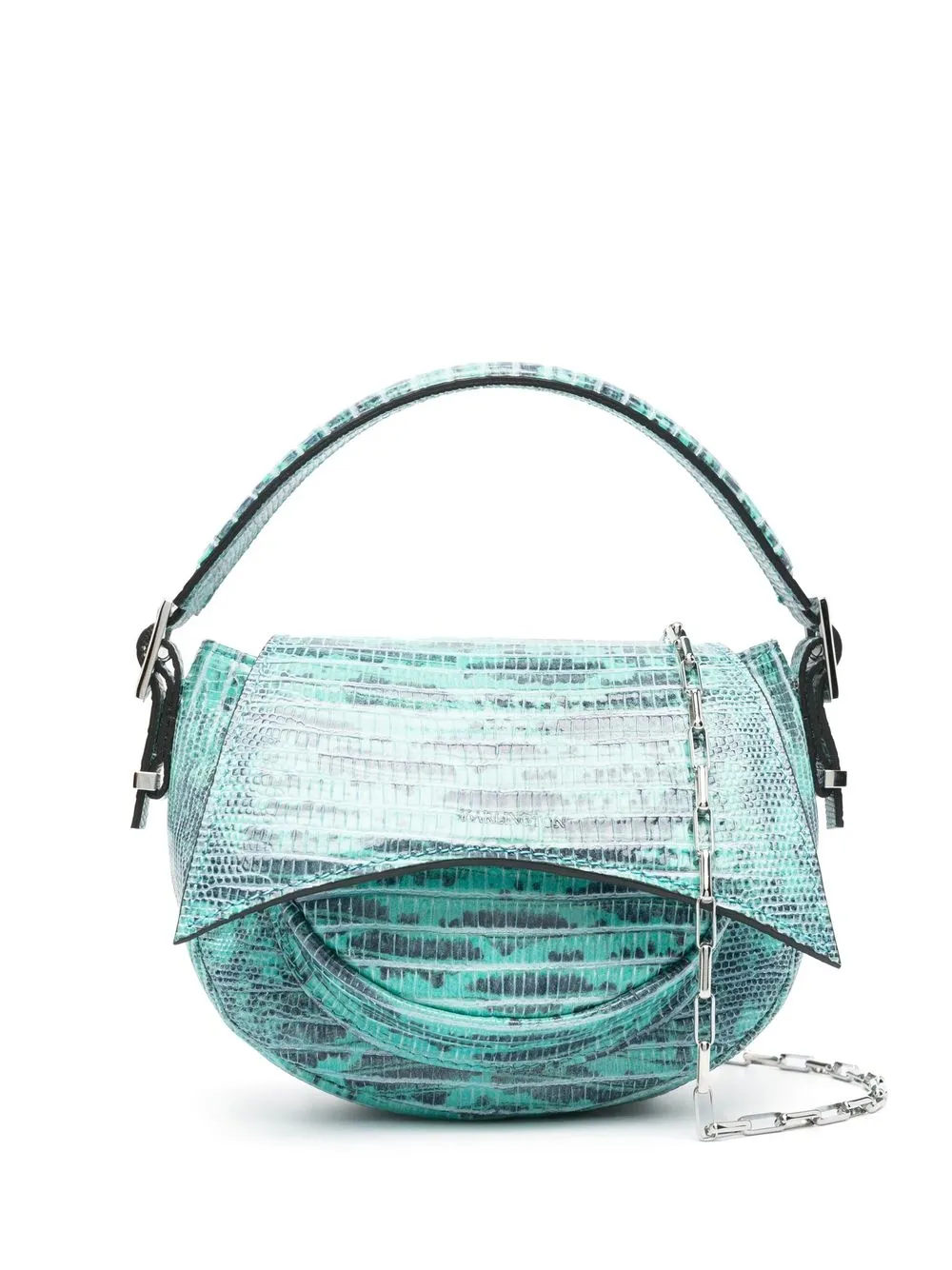 

16Arlington lizard-skin effect shoulder bag - Blue