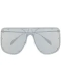Alexander McQueen Eyewear rimless oversized pilot frame sunglasses - Silver