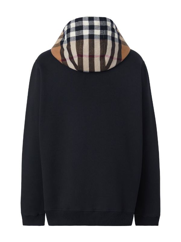 check-pattern zip-up hoodie