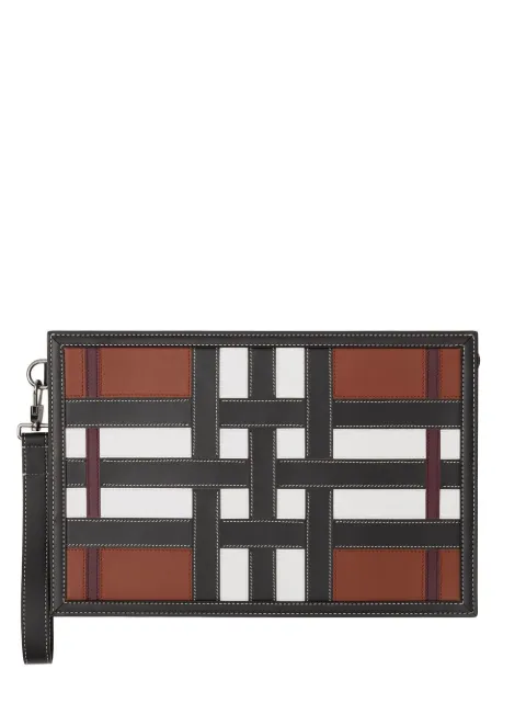 Burberry checked leather zip pouch