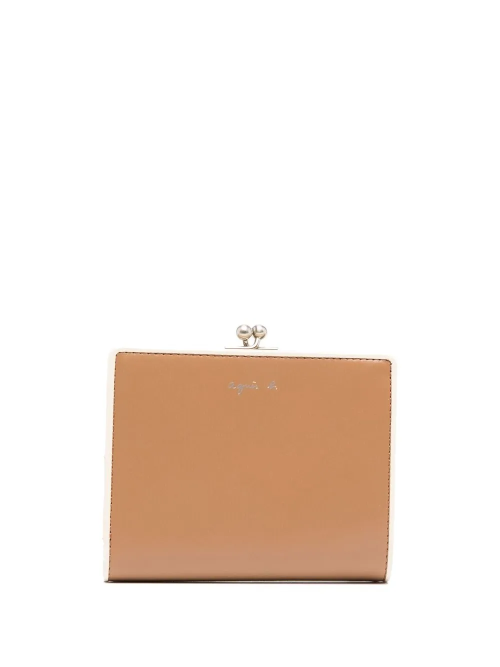 

agnès b. logo-detail leather purse - Brown