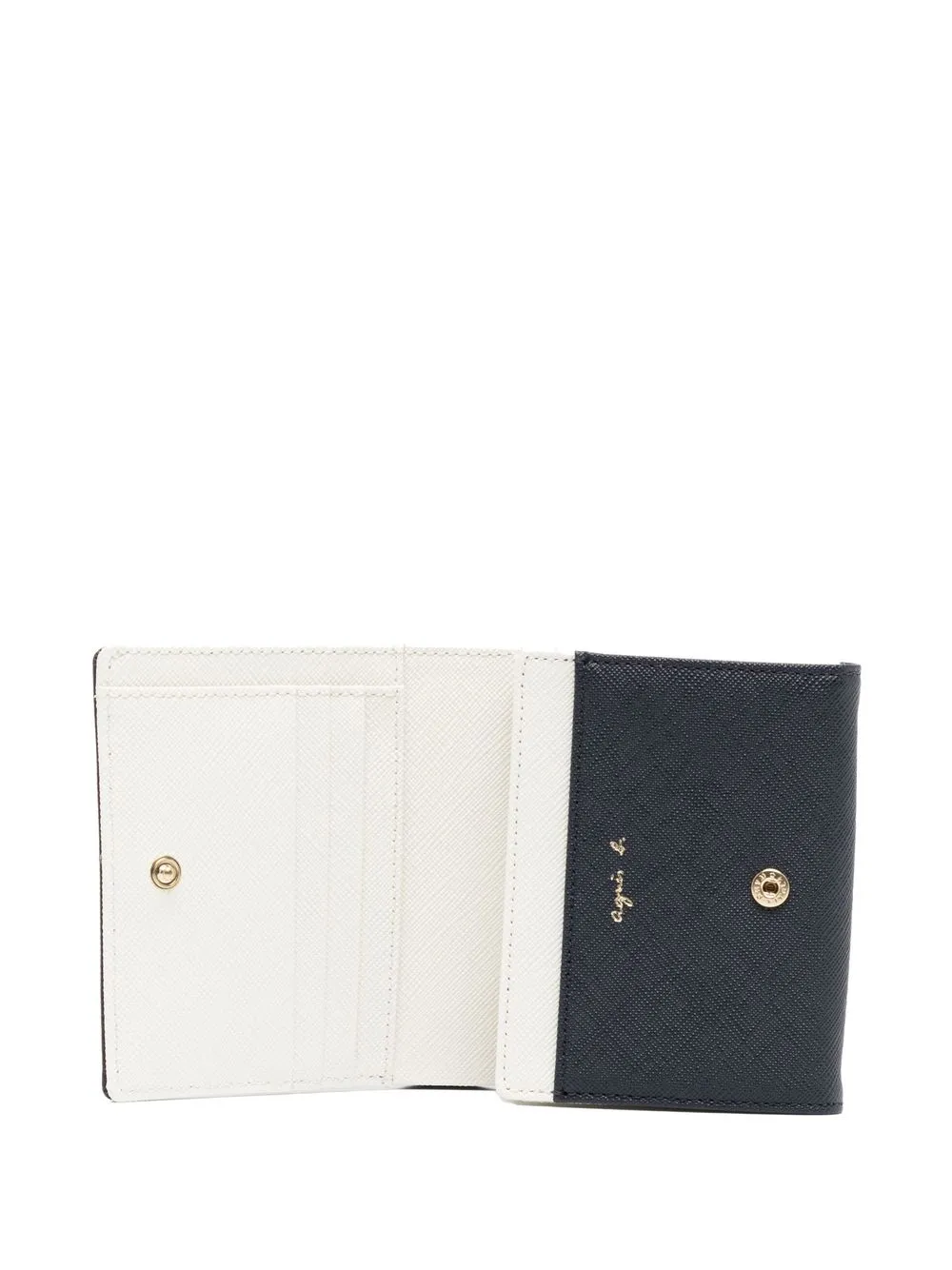 Agnès B. Logo-plaque Leather Wallet In Black