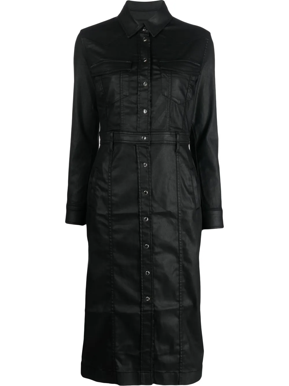 

7 For All Mankind Abi coated shirtdress - Black