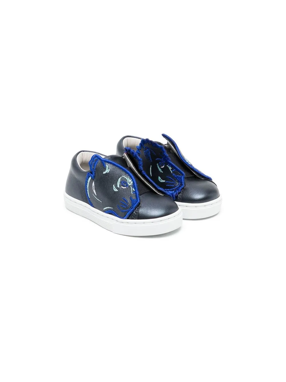 

Kenzo Kids tenis con aplique de leopardo - Azul