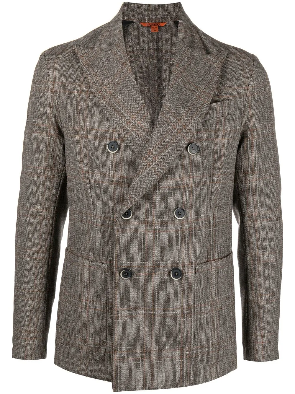 

Barena checked double-breasted blazer - Brown