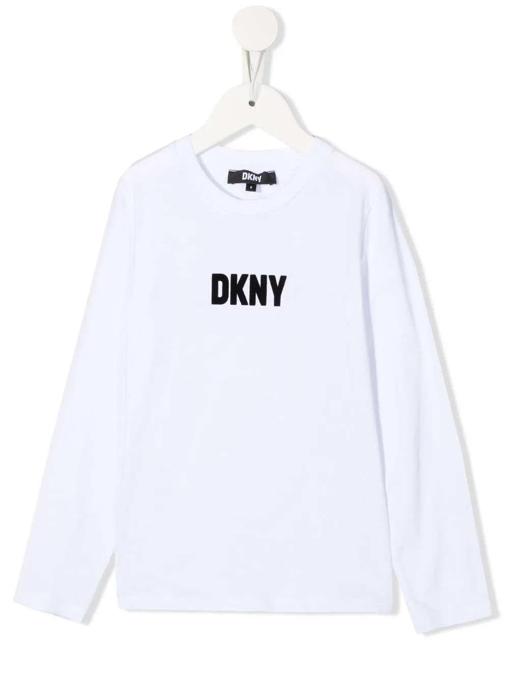 

Dkny Kids top manga larga bordado - Blanco