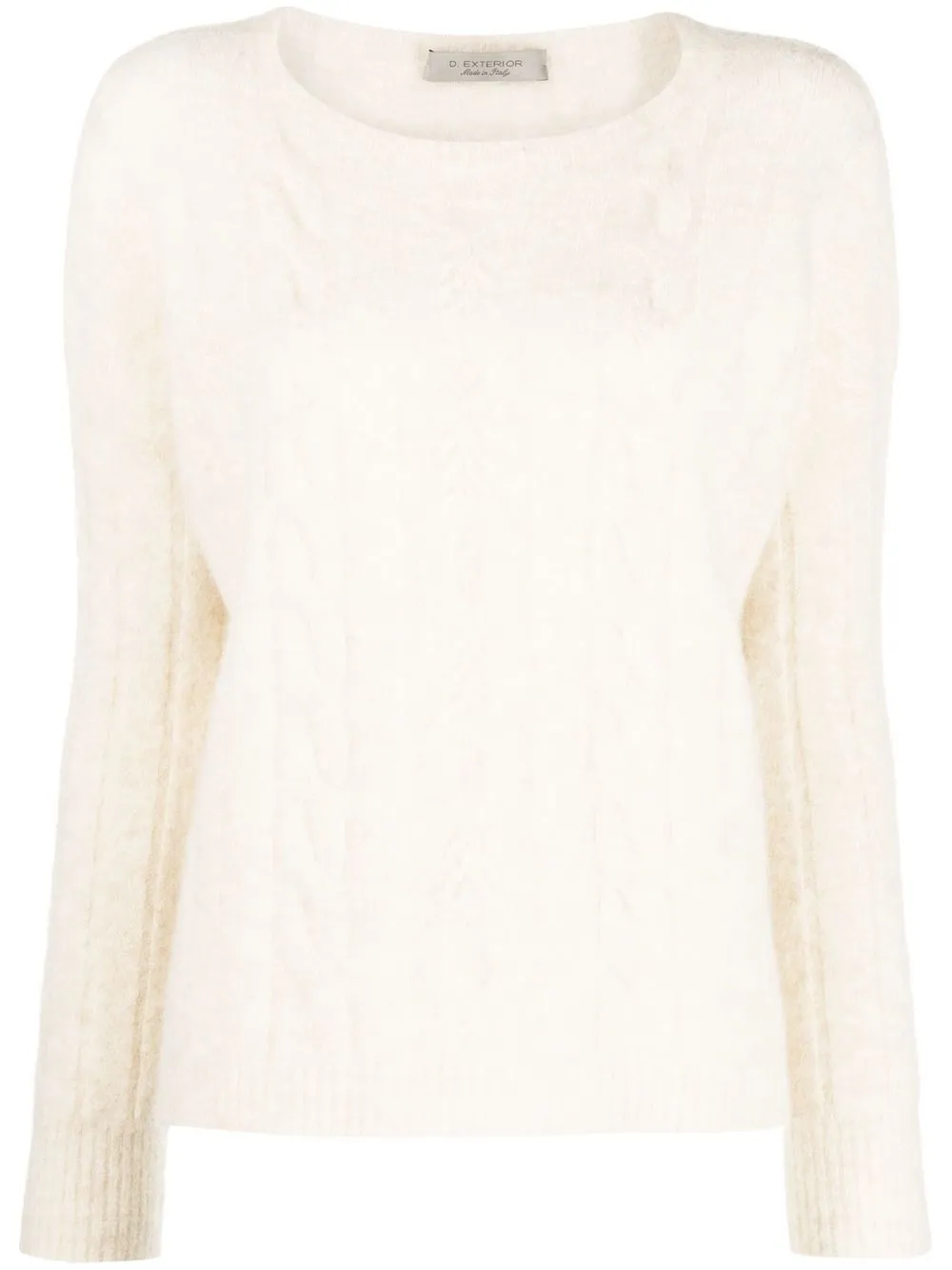 

D.Exterior ribbed knit jumper - Neutrals