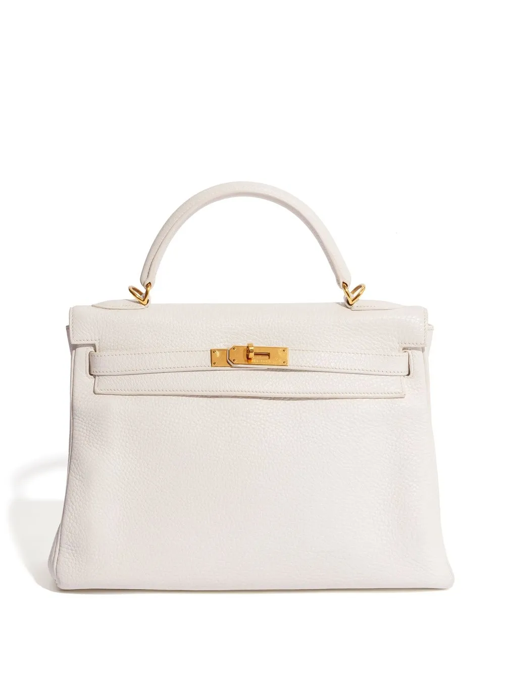 Hermes Kelly 28 Retourne Blanc White Clemence Gold Hardware #A