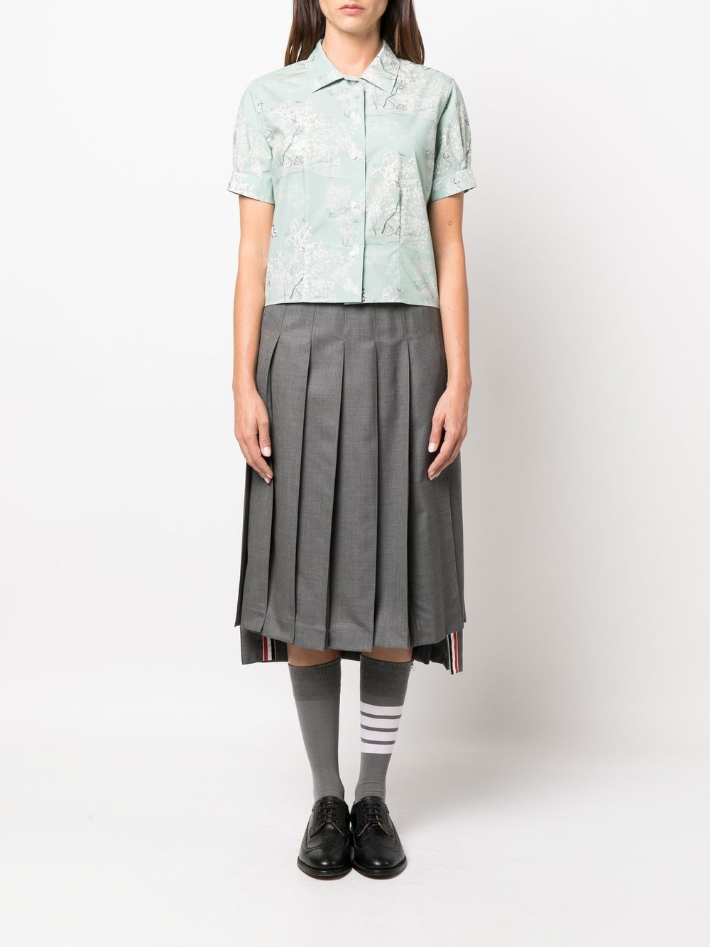 Thom Browne Blouse met bloemenprint - Groen