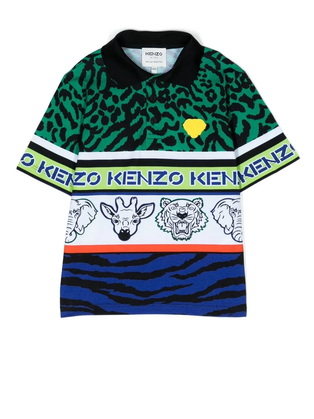 

Kenzo Kids animal-print polo shirt - Multicolour