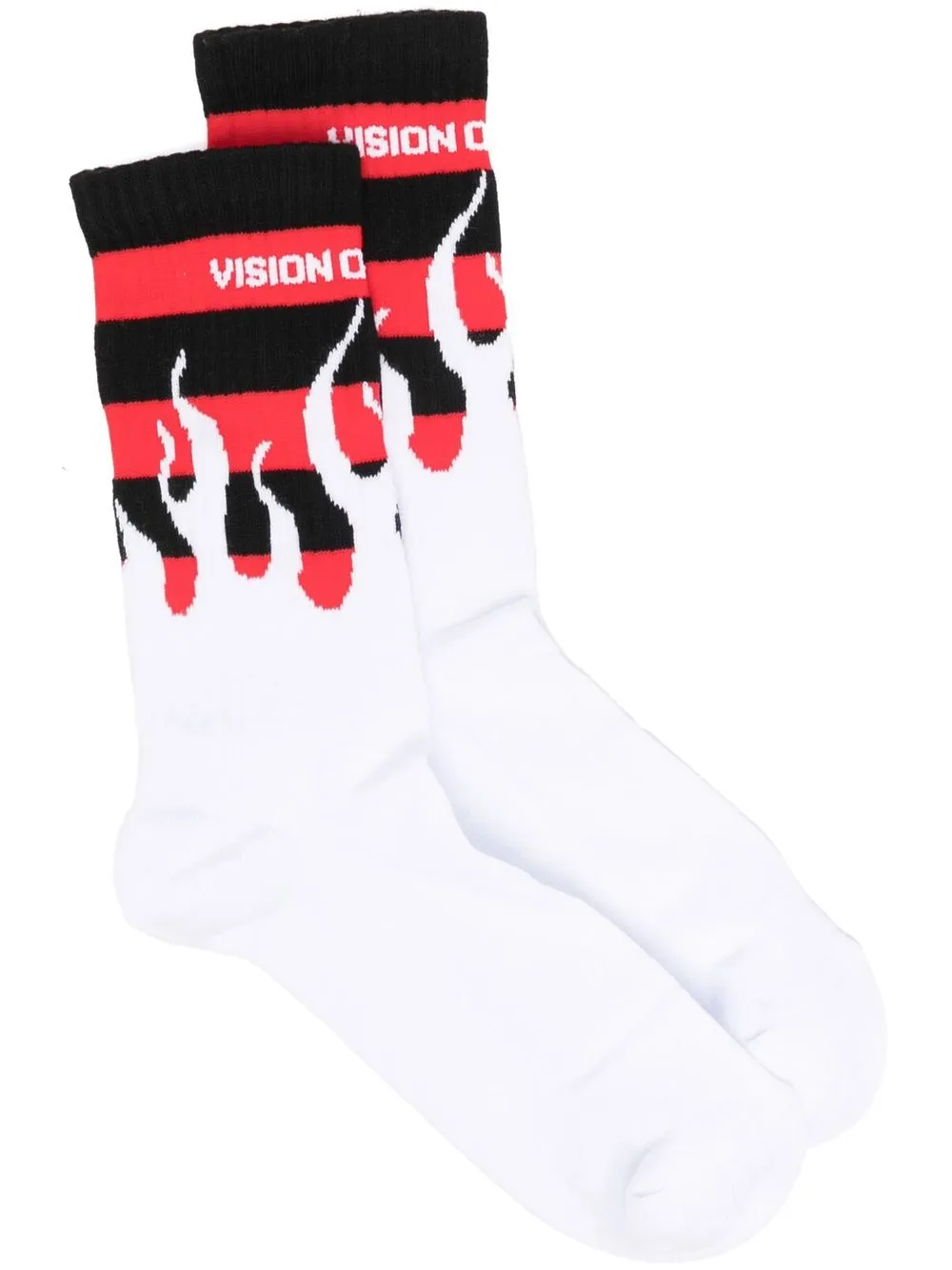 

Vision Of Super calcetines con llamas estampadas - Blanco