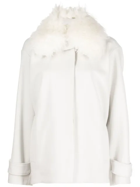 Stella McCartney faux-fur collar wool coat