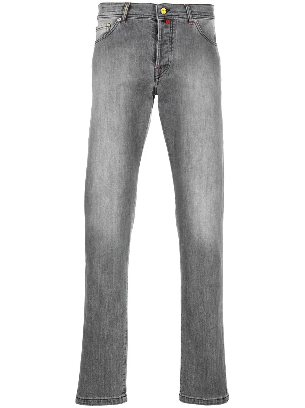 

Kiton faded slim-fit jeans - Grey
