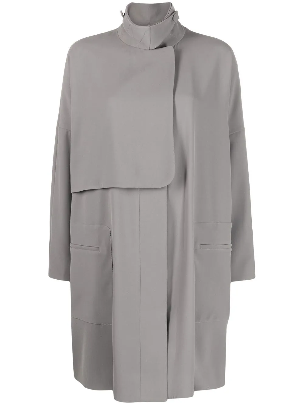 

Emporio Armani storm-flap detail coat - Grey