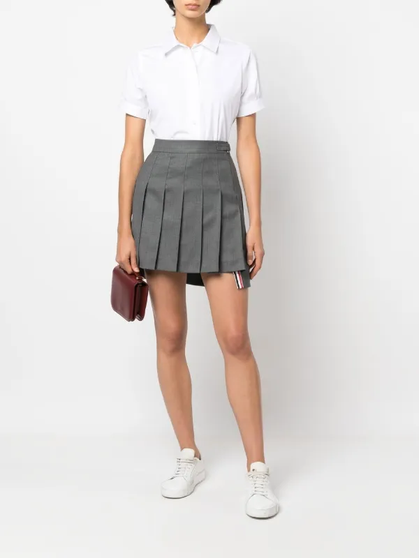 Thom Browne Cropped short-sleeve Shirt | White | FARFETCH