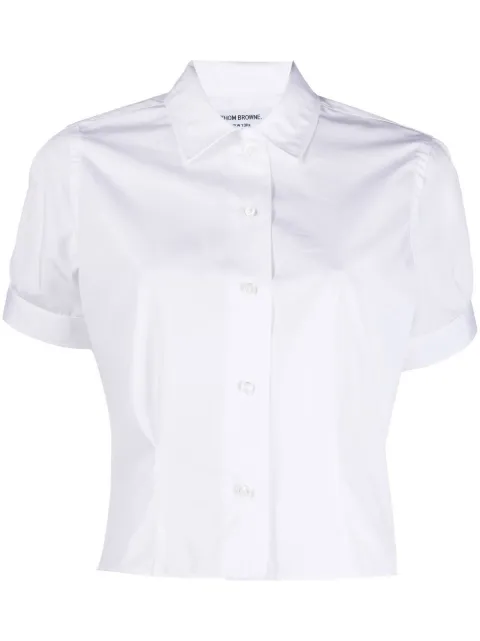Thom Browne cropped skjorte med korte ærmer