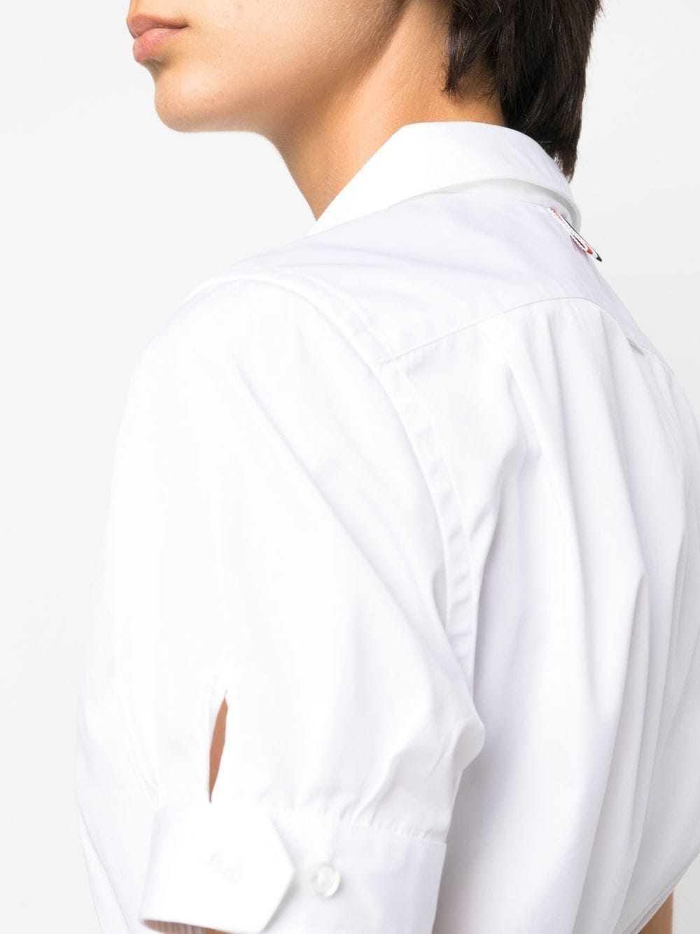 Shop Thom Browne Cropped Short-sleeve Shirt In 100 White