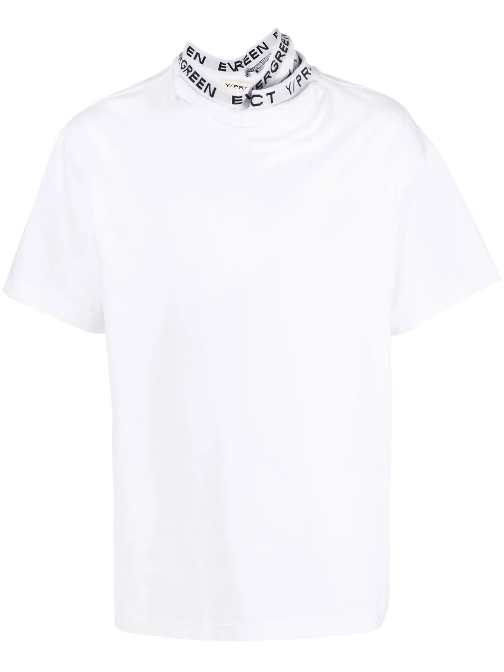 

Y/Project asymmetric logo-neck T-shirt - White