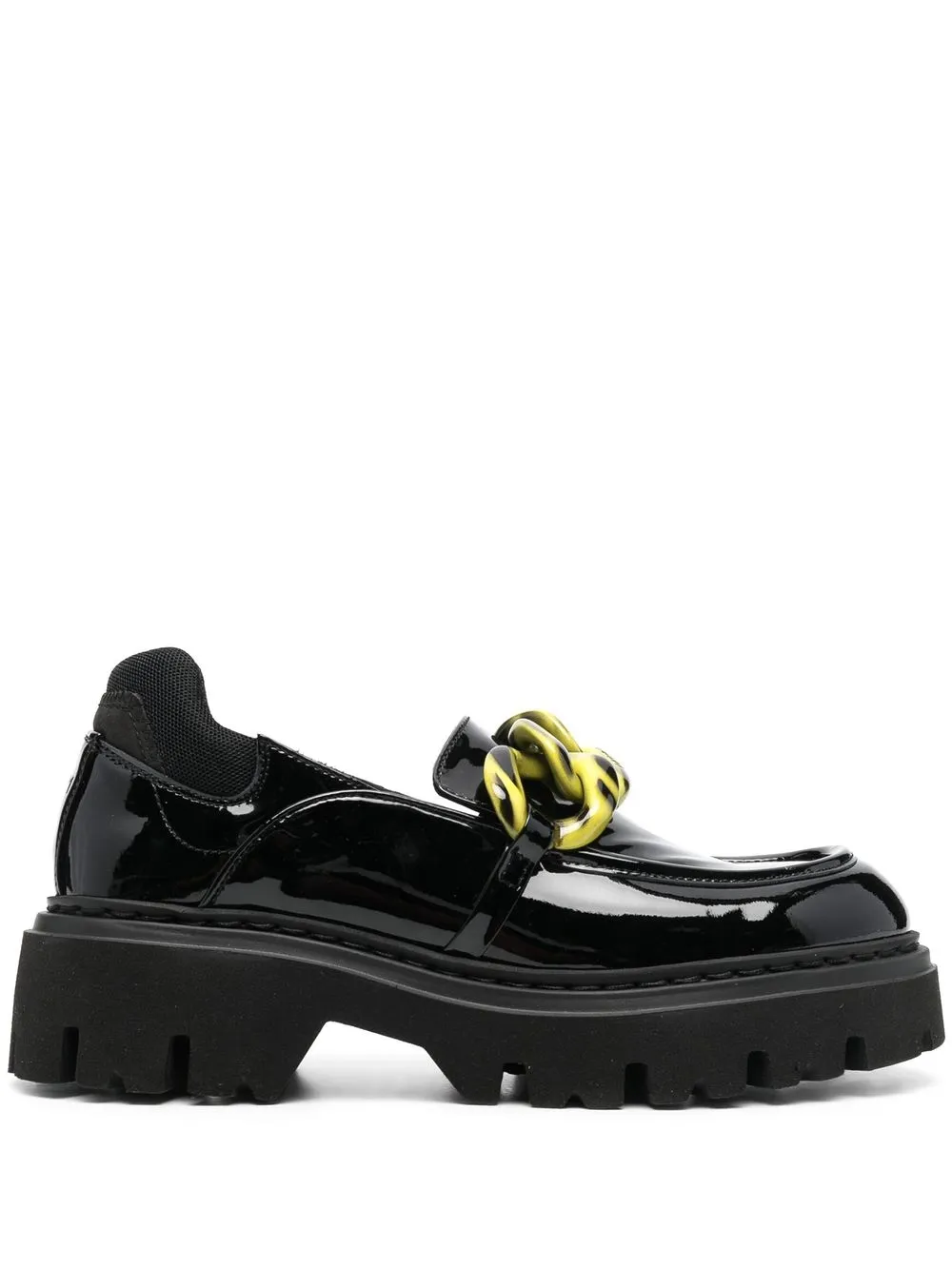 

Nº21 55mm zebra-chain calf loafers - Black